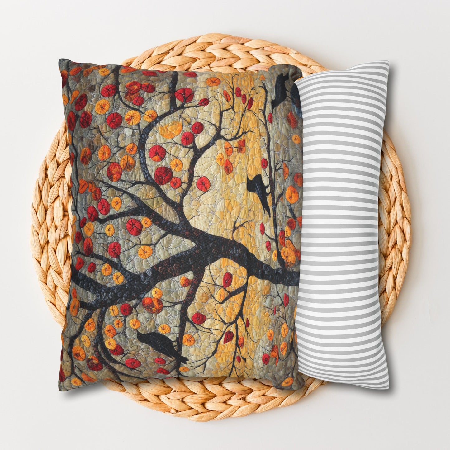 Crows With Autumn OakTree Pillowcase