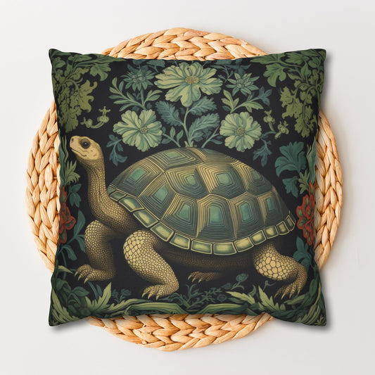 William Morris Inspired Botanical Tortoise Decorative Pillowcase