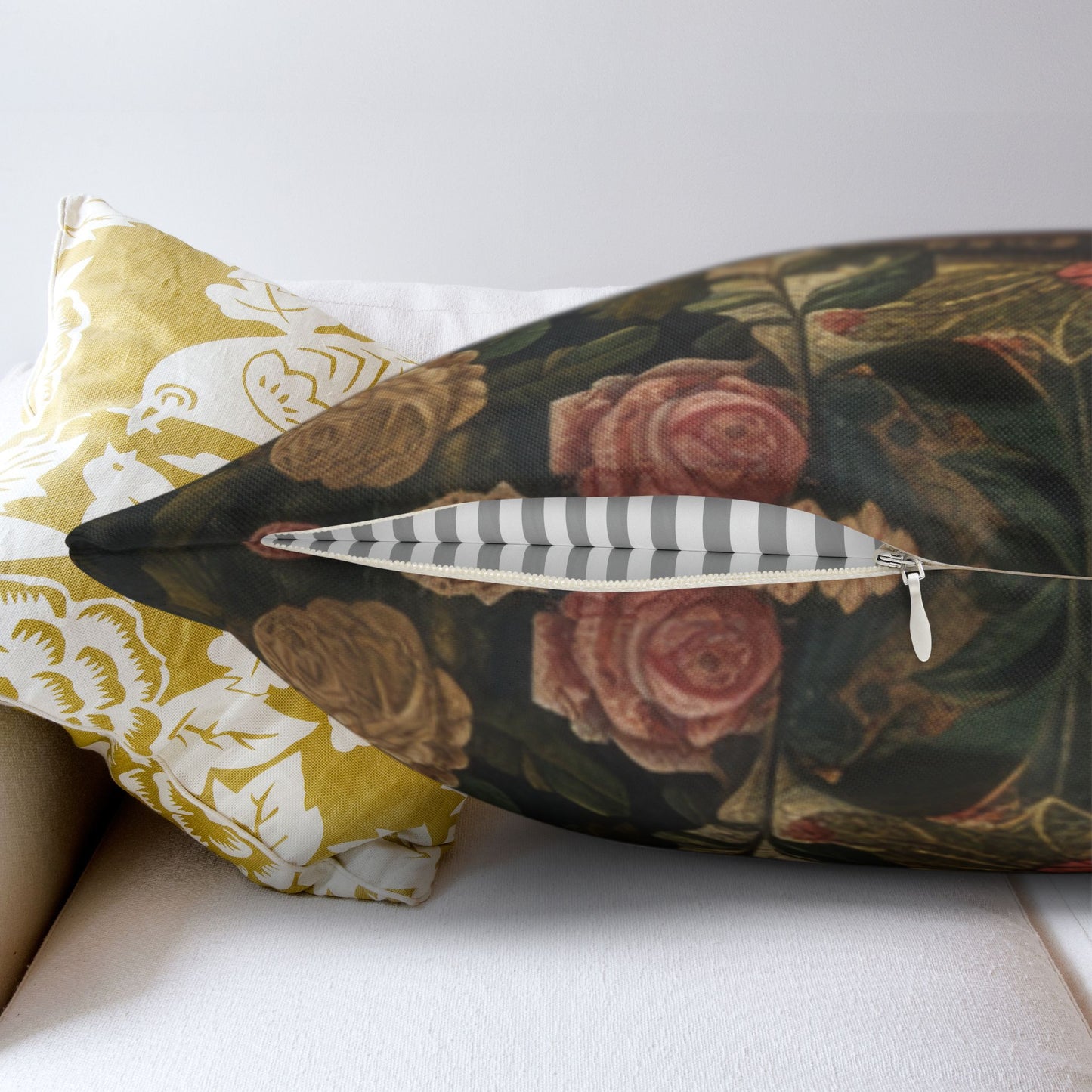 Rococo Teddy Bear Vintage Book Square Pillowcase