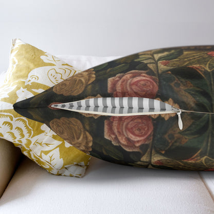 Rococo Teddy Bear Vintage Book Square Pillowcase