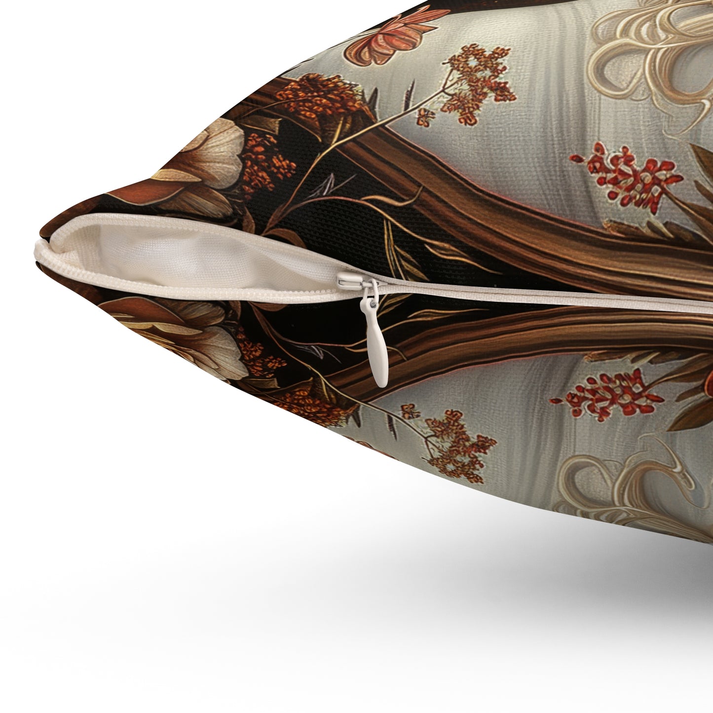 White Unicorn Botanical William Morris Inspired Victorian Pillow Home Decor