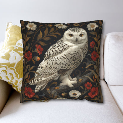 Snow Owl Winter Botanicals Home Decor Pillowcase