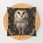 William Morris Inspired, Forest Floral Art, Decorative Barn Owl Spun Polyester Square Pillowcase