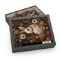 William Morris Inspired Fall Flowers Bunny Jigsaw Puzzle Box Gift (120 252 500-Piece) Mindfulness Activity, Family Fun, Home Decor,