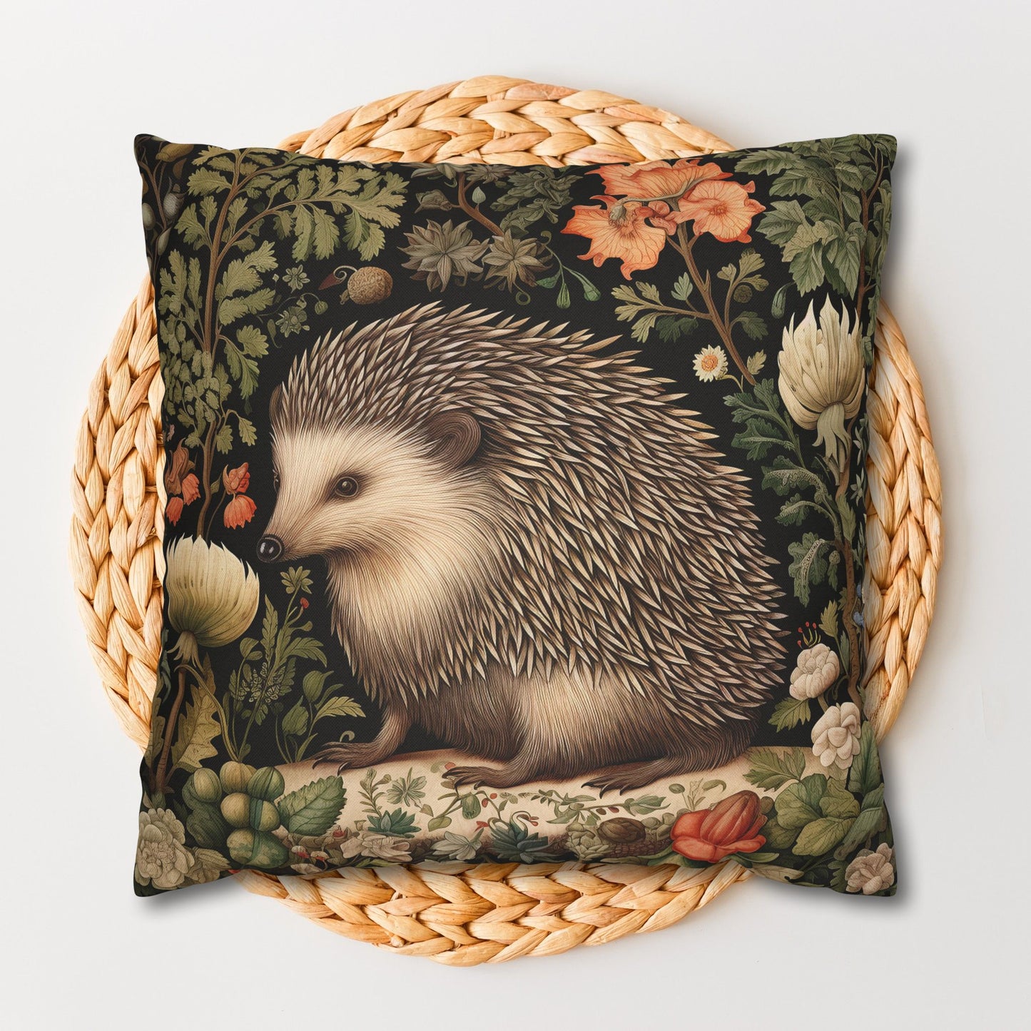 Charming Botanical Hedgehog Pillowcase