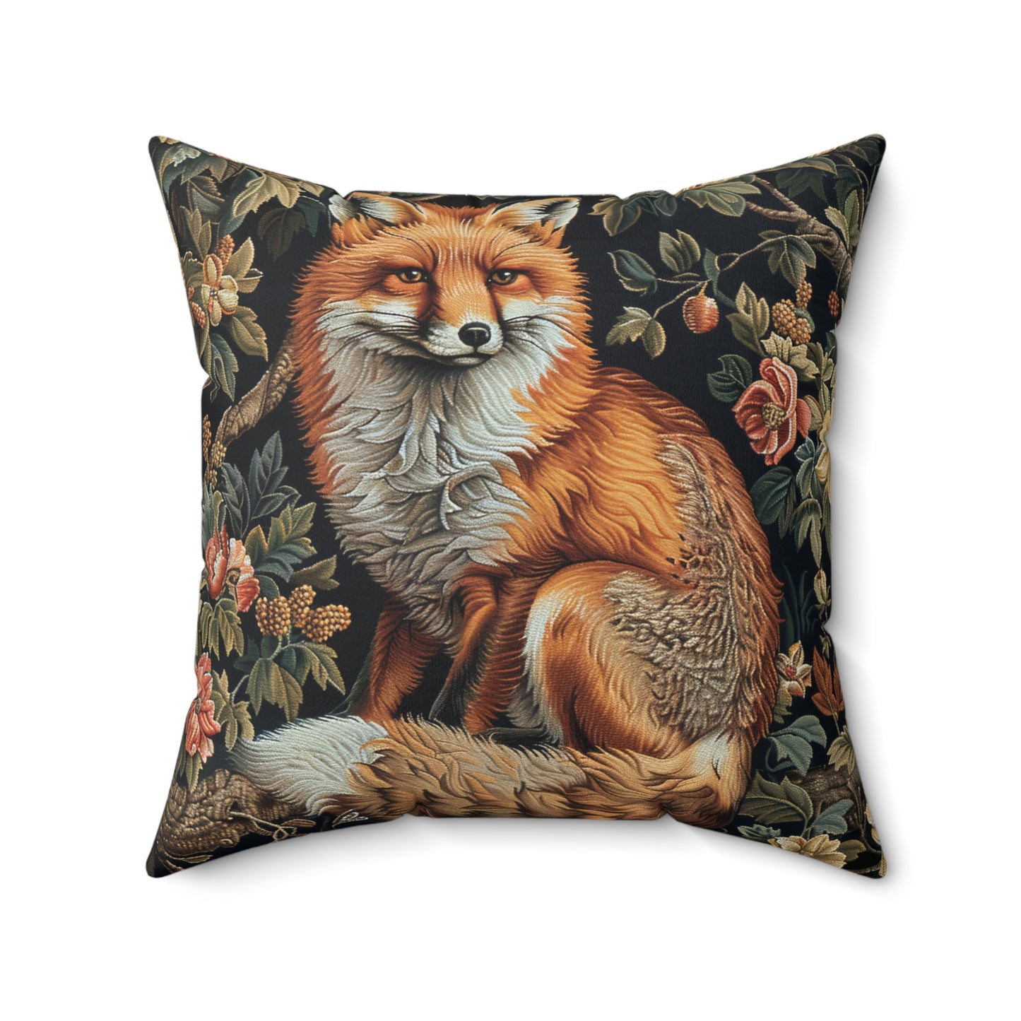 Forest Fox William Morris Inspired | Fox Ancient Decorative Pillow