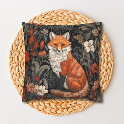 William Morris Inspired Botanical Woodland Fox Decorative Pillowcase