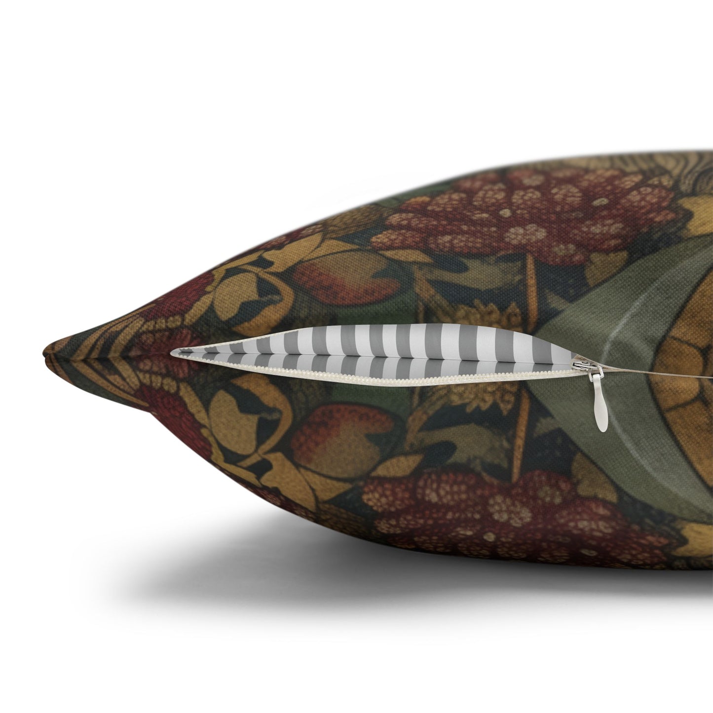 Vintage Badger Botanical Pillowcase, William Morris Inspired Woodland Animal Cushion