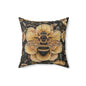 Botanical Bumblebee Pillow: William Morris Art Nouveau Cushion