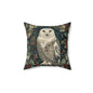 William Morris Inspired Snow Owl Winter Botanicals Home Decor Pillow