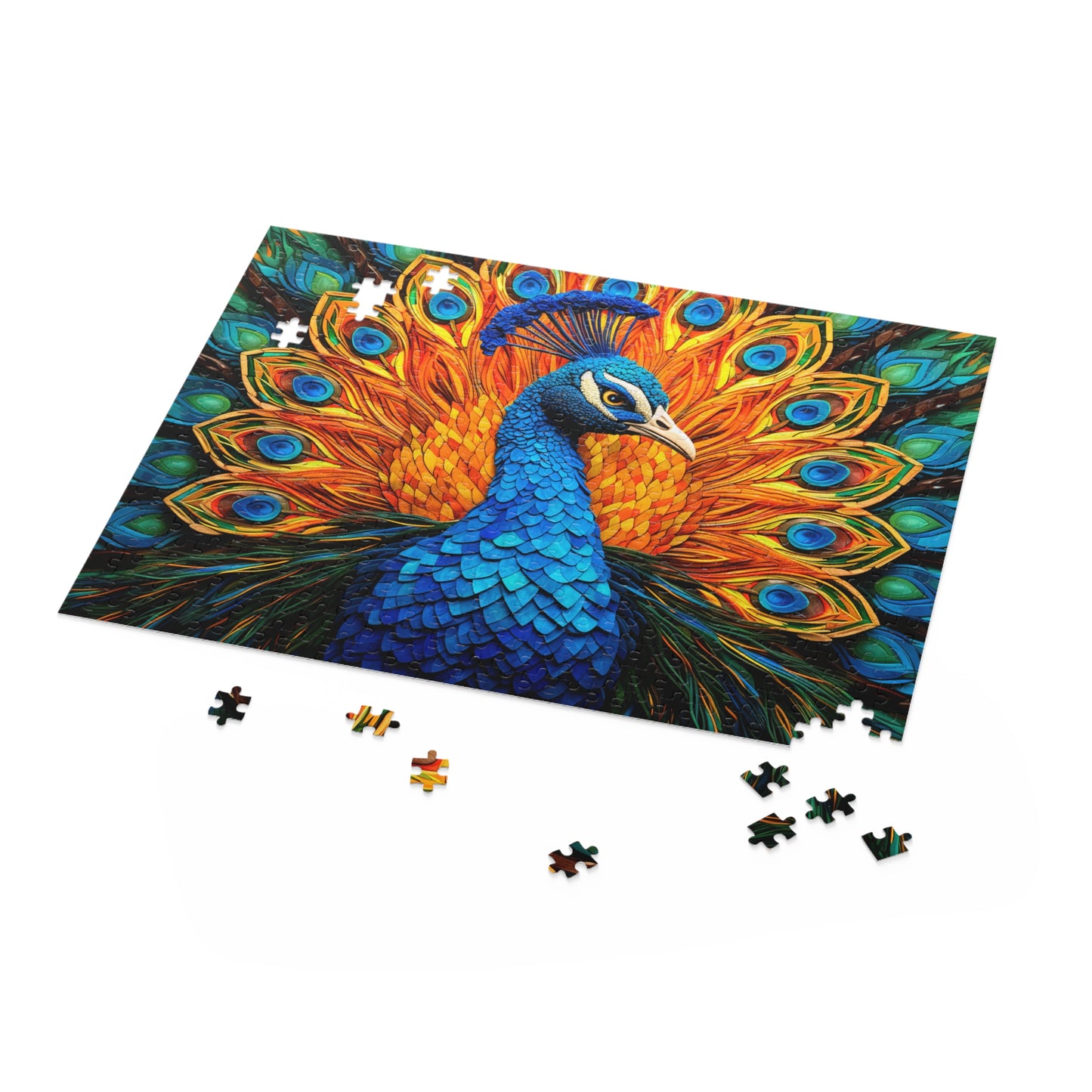 Stained Glass Peacock Jigsaw Puzzle (120, 252, 500-Piece)  Gift-Ready Box, Adult Jigsaw Puzzle, Gift Him Her