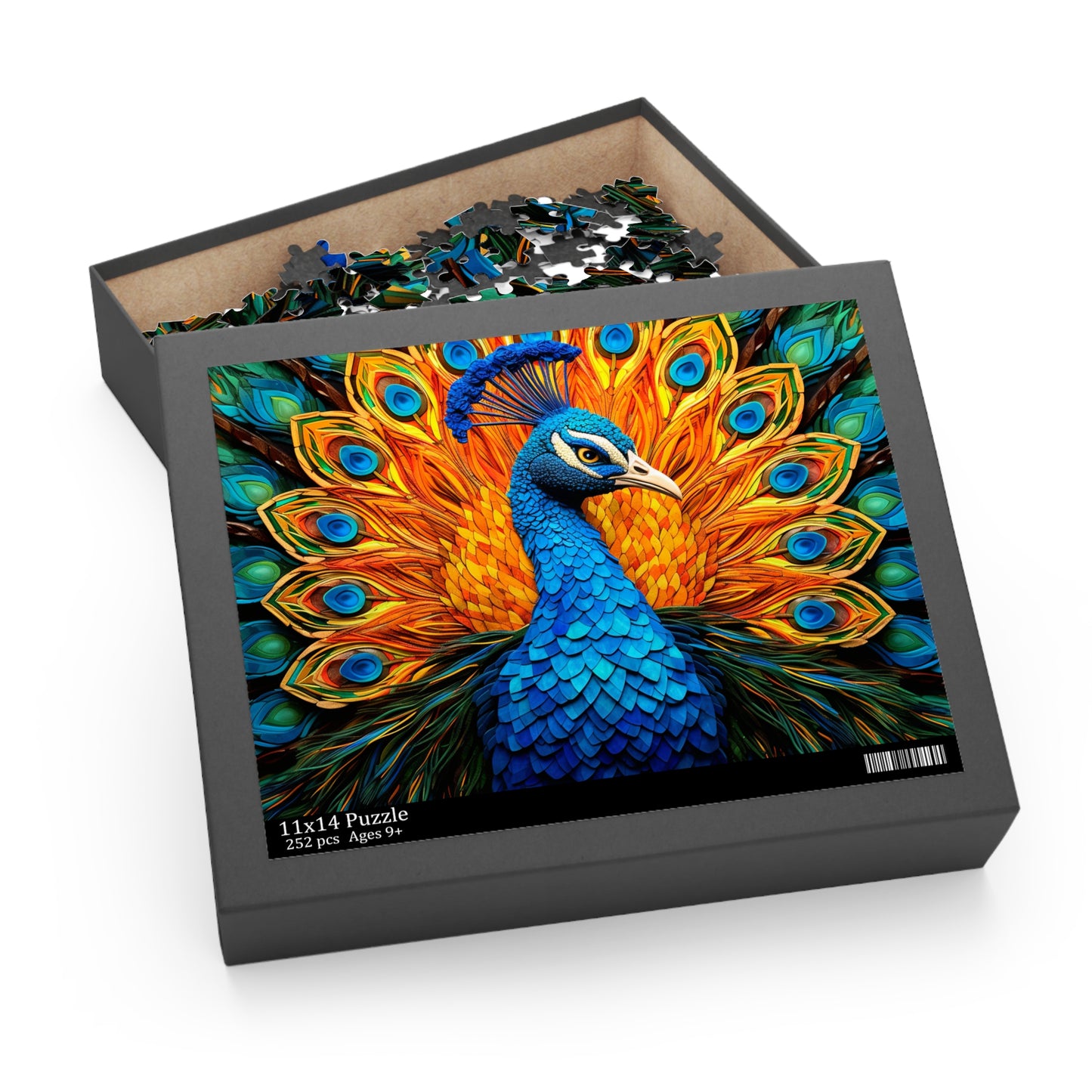 Stained Glass Peacock Jigsaw Puzzle (120, 252, 500-Piece)  Gift-Ready Box, Adult Jigsaw Puzzle, Gift Him Her