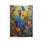 Tapestry of Peacock Faux Stained Glass, Vibrant Psychedelic, Art Wall Tapestries