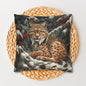 William Morris Inspired Snow Lynx Crouched Pillowcase
