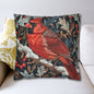 Red Cardinal Among Winter Florals Decorative Pillowcase