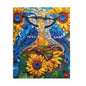 Stained Glass Blue Jay Lovebirds Sunflower Field Jigsaw Puzzle (120, 252, 500-Piece) Gift-Ready Box, Adult Jigsaw Puzzle