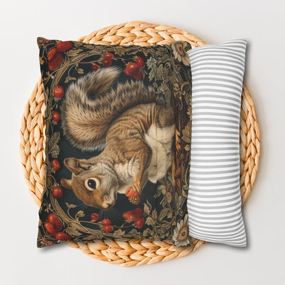 Botanical Squirrel Throw Pillowcase