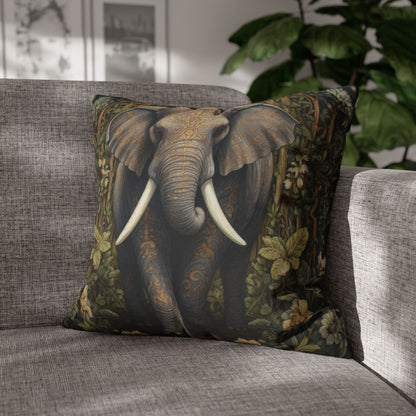 Elephant Pillowcase: William Morris Inspired Forest Design