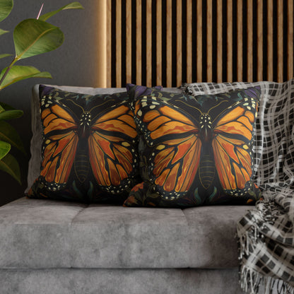 William Morris Inspired Monarch Butterfly Pillowcase, Decorative Monarch Butterfly