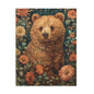 William Morris Inspired Brown Bear Wildflowers Puzzle Box (120, 252, 500-Piece) Family Jigsaw Puzzle, Puzzle Box Gift