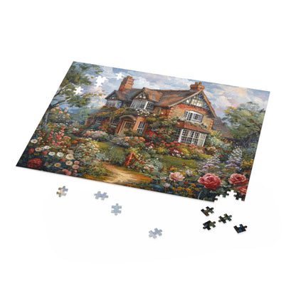 An Old Victorian English Home in The Style William Morris Jigsaw Puzzle (120, 252, 500-Piece) Gift-Ready Box, Adult Jigsaw Puzzle