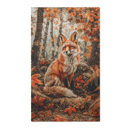 Fox Fall Autumn William Morris Inspired Area Rug, Cottagecore Living Room Carpet, Housewarming Gift, Fall Room Decor, Rectangle Rug