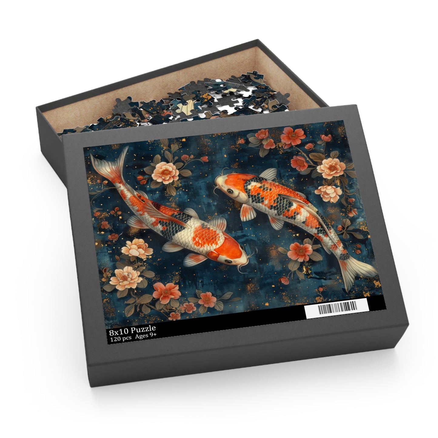Serenity Koi fish Jigsaw Puzzle (120, 252, 500-Piece) Family Jigsaw Puzzle, Puzzle Box Gift