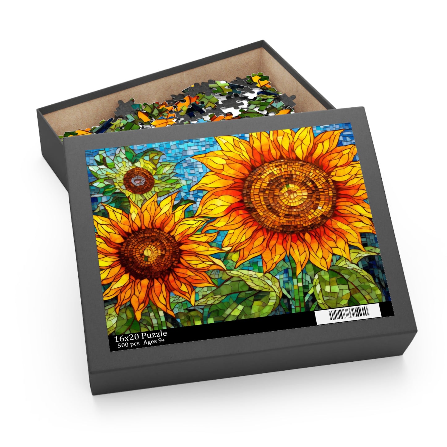 Sunflower Field Stained Glass Jigsaw Puzzle (120, 252, 500-Piece)  Gift-Ready Box, Adult Jigsaw Puzzle, Gift Him Her