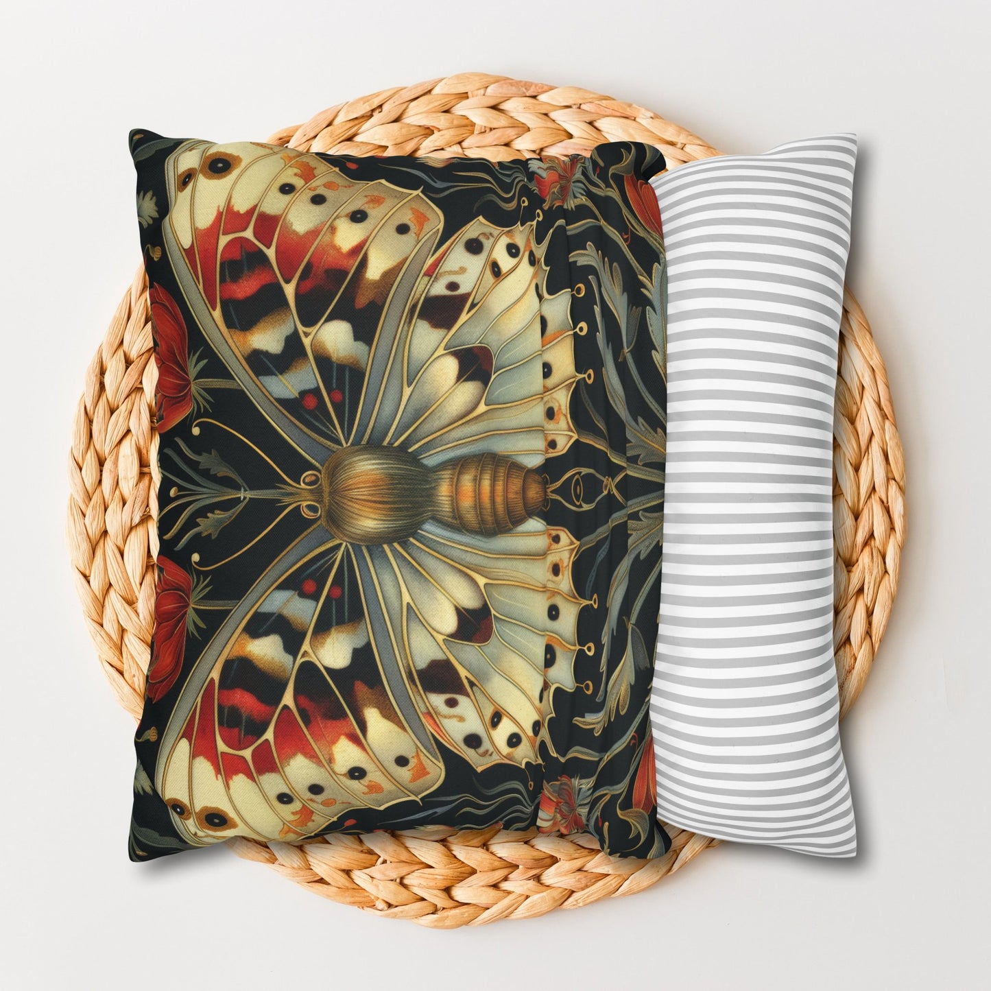 William Morris Inspired Victorian Butterfly Floral Decorative Pillowcase