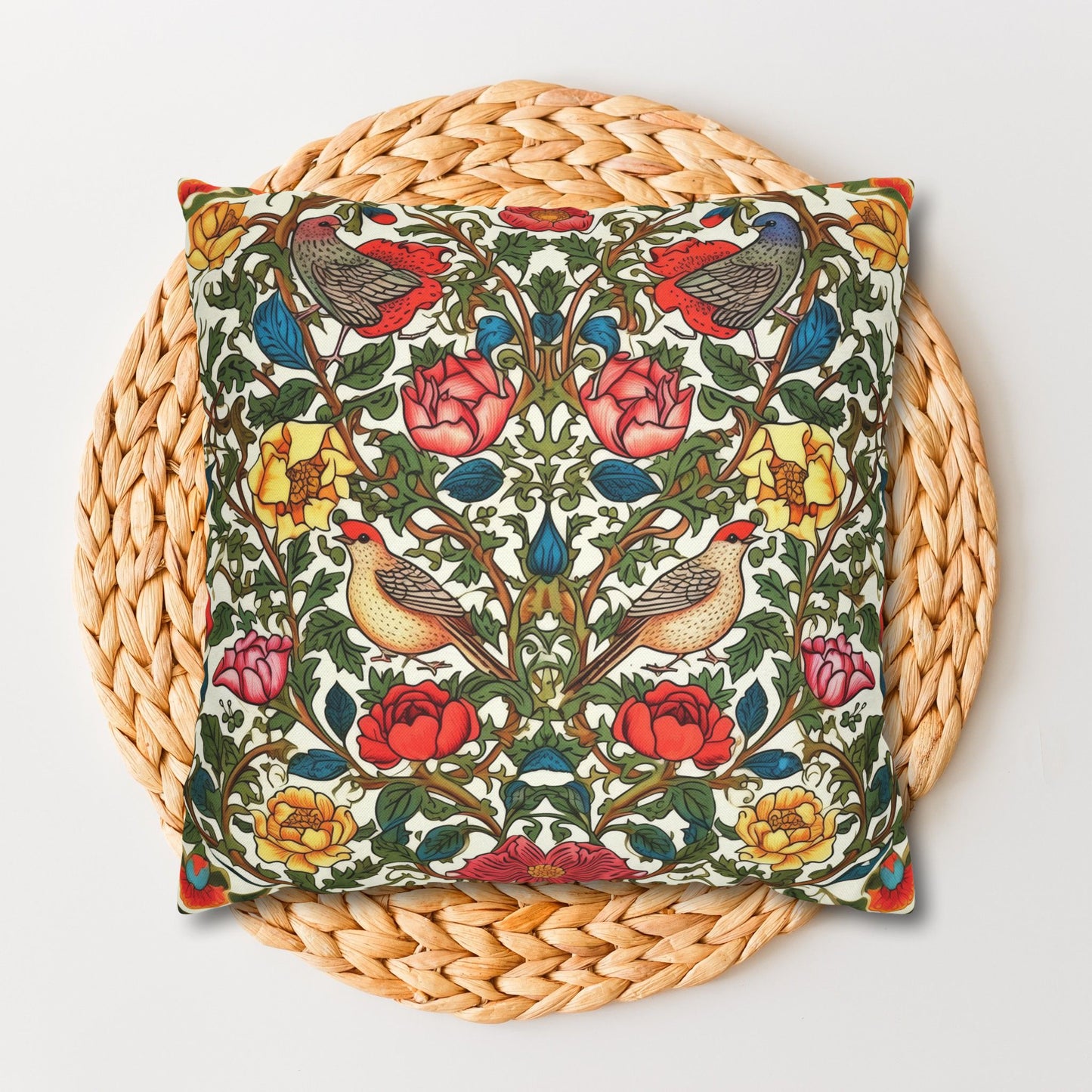 Vintage Pattern Rose And Bird Pillowcase