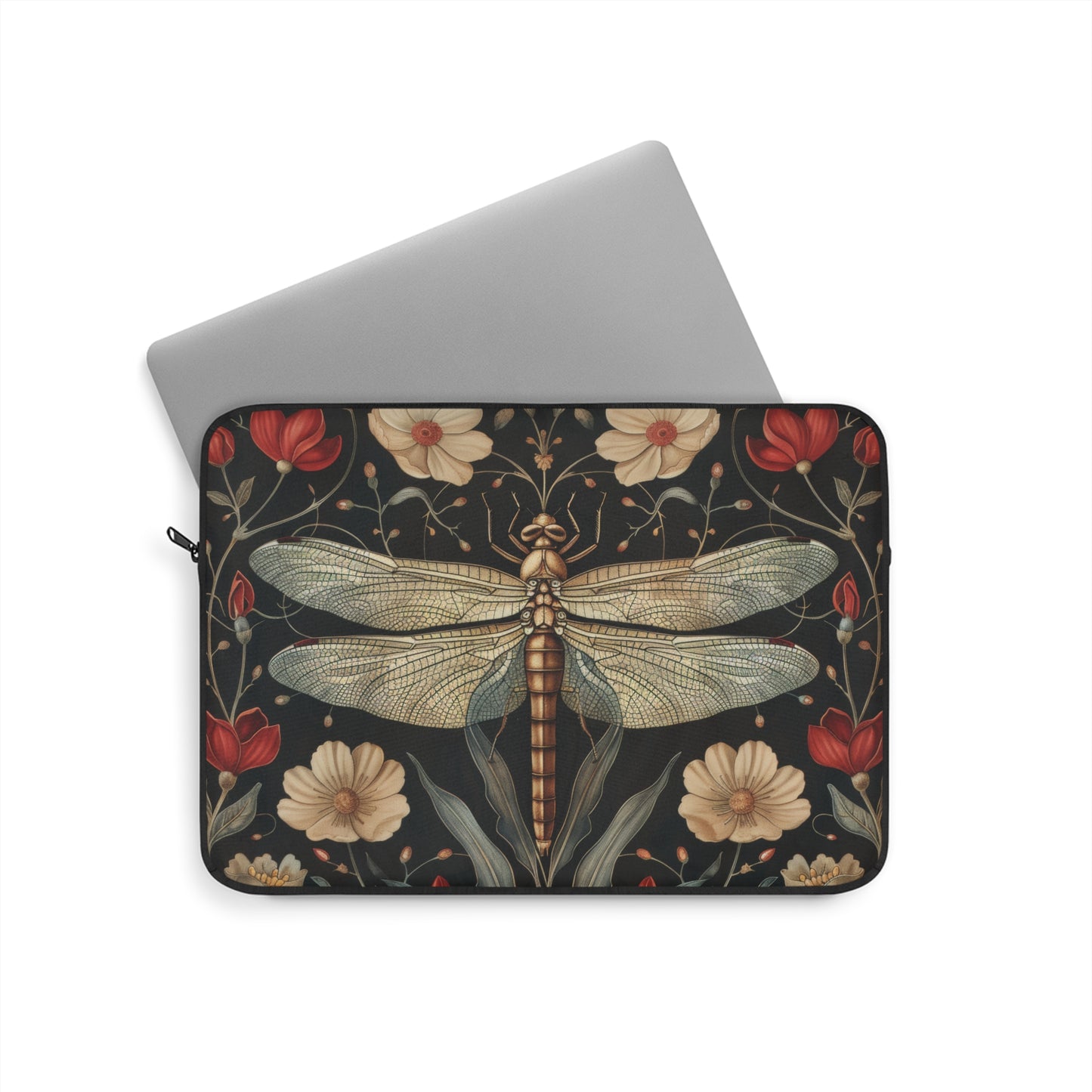 William Morris Inspired Botanical Dragonfly Laptop Sleeve, William Morris Design, Protective Case, Gift for Nature Lovers