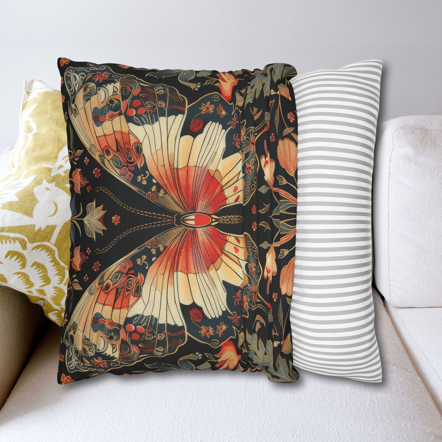 Enchanting Butterfly Woodland Blossoms Floral Botanical Pillowcase