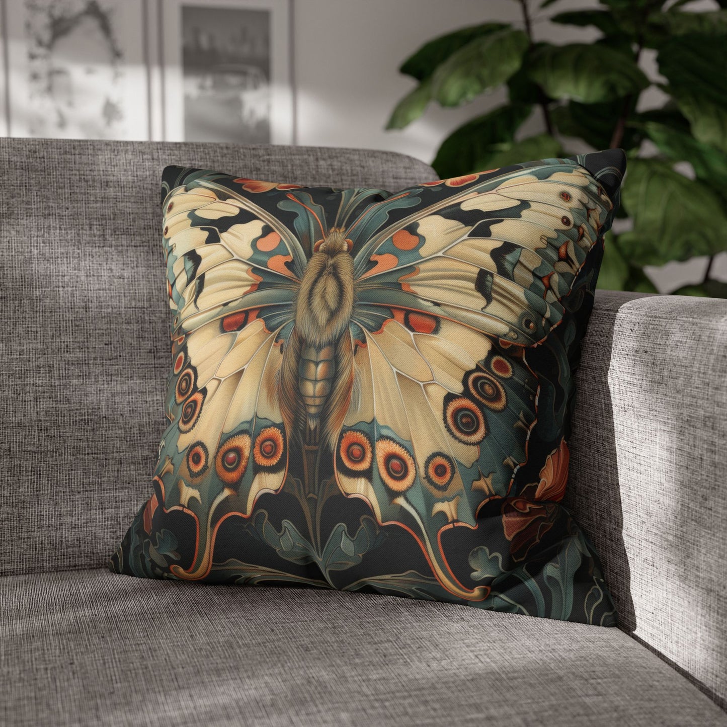 Woodland Botanical Butterfly Decorative Pillowcase; William Morris Inspired
