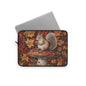 Autumn Squirrel Laptop Sleeve, Woodland Fall Forest Art Case, Cute Acorn & Mushroom Laptop Cover (12”, 13”, 15”)