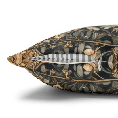 Winter Night Deer Throw Pillowcase, Crescent Moon Woodland Decorative Pillow