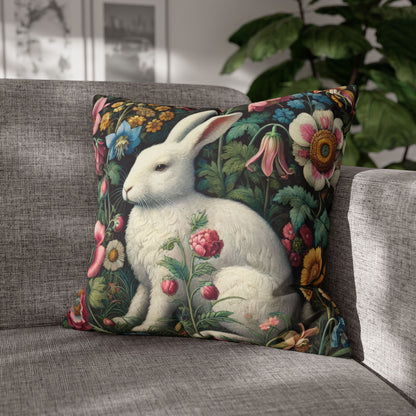 Floral Rabbit Throw Pillow:case Whimsical Spring Home Decor