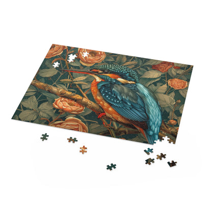 Kingfisher Bird William Morris Inspired (120, 252, 500-Piece) Adult Jigsaw Puzzle, Gift Him Her