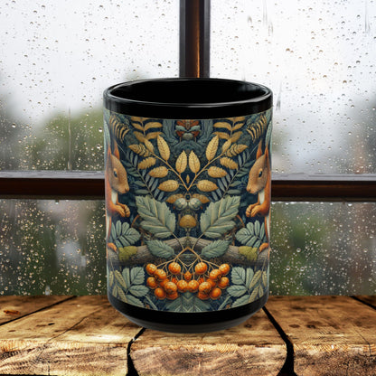 William Morris Squirrel Mug: Woodland Berry Design, Nature Lover Gift