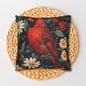 William Morris Inspired Botanical Red Cardinal Pillowcase, Bird Decorative Home Decor Pillowcase