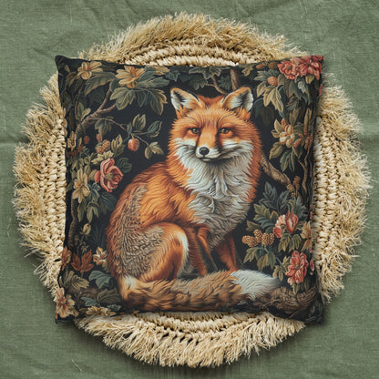 Forest Fox William Morris Inspired | Fox Ancient Decorative Pillowcase