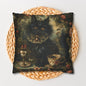 Mystical Cat Pillowcase, Halloween Home Decor, Black Cat Throw Pillow, Witchy Victorian Pillow, Gothic Decorative Pillow