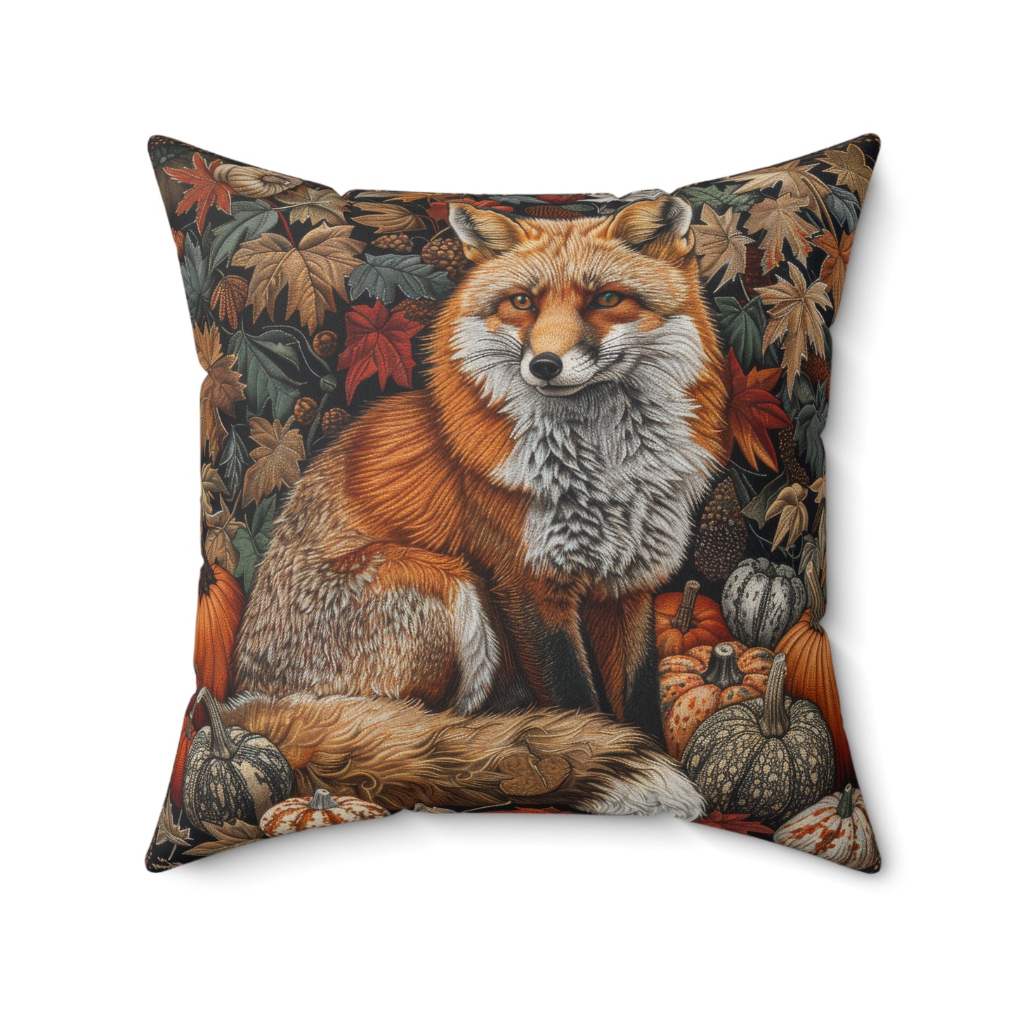 William Inspired Woodland Fox Pumpkins Patch Decorative Squrae Pillow