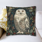 William Morris Inspired Snow Owl Winter Botanicals Home Decor Pillowcase