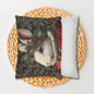 Pillowcase Christmas Rabbit Holiday Bunny, William Morris Inspired Festive Animal Throw Pillowcase