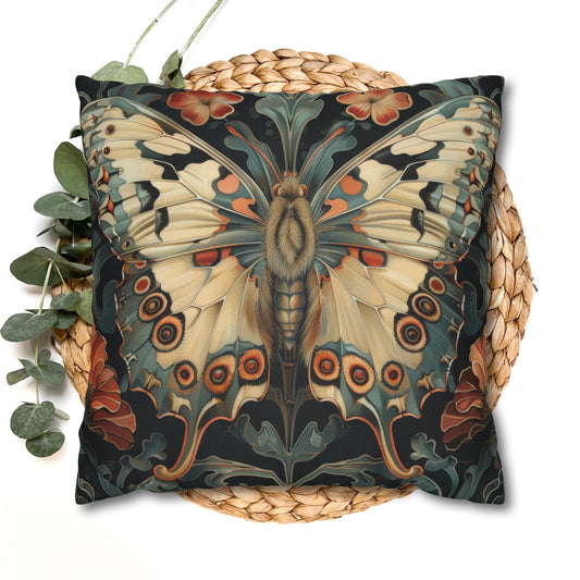 Woodland Botanical Butterfly Decorative Pillowcase; William Morris Inspired