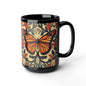 William Morris Inspired Monarch Butterfly Coffee Mug 11oz, 15 oz