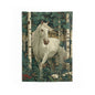 White Horse Forest Tapestry Birch Woodland Botanical Wall Hanging
