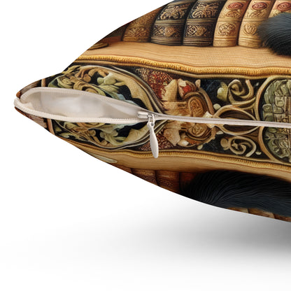 Cat Bookshelf Pillow: Whimsical Book Lover Home Decor