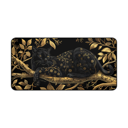 William Morris Inspired Black Panther Desk Mat 2 Sizes | Gamer Keyboard Mouse Pad | Office Decor GiftDesk Mats