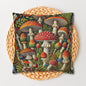 Faux Embroidered Mushroom Decorative Pillowcase